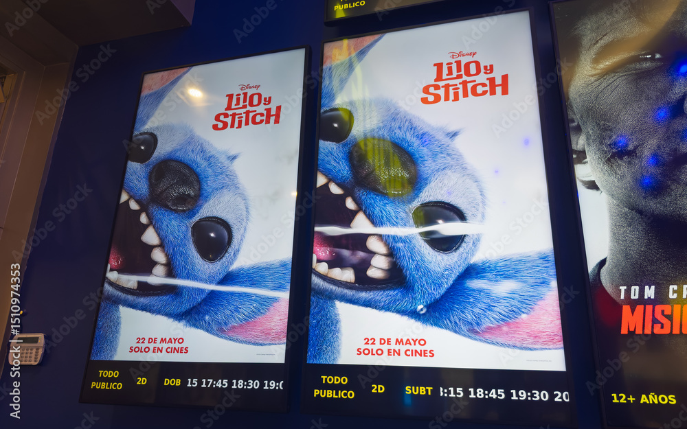 Guayaquil, Ecuador – May 17, 2025: Posters of Disney’s new “Lilo y ...