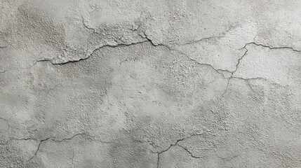 Poster - Weathered gray concrete surface revealing interconnected cracks creating complex textural pattern with rough architectural character
