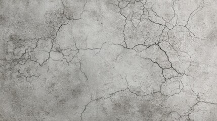 Poster - Weathered concrete wall revealing extensive cracking, displaying textural details and structural stress, perfect for industrial or grunge design backgrounds