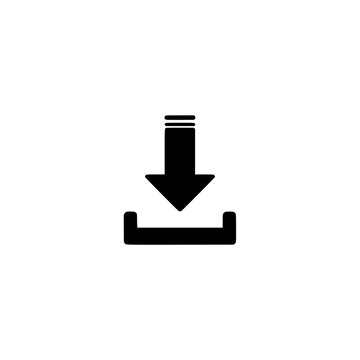 Download icon symbol arrow sign interface button vector graphic element transfer data receive file 100 px