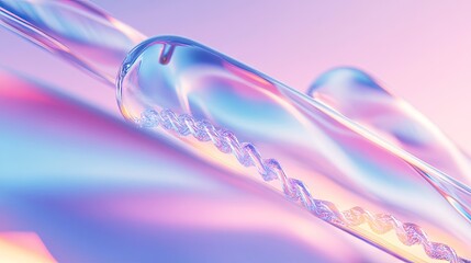 Leinwandbilder - Abstract design of translucent shapes in pastel colors.