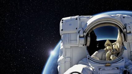 Wall Mural - Space Explorer Drifting Through Cosmos