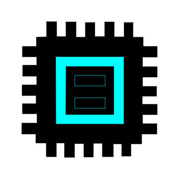 Microchip icon. Internet technology concept. Icon in line style 