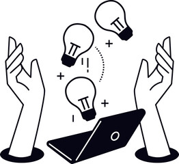 Poster - Hands gesture graphic design illustration art drawing vector black white minimalist simple modern creative 100 vector art illustration
