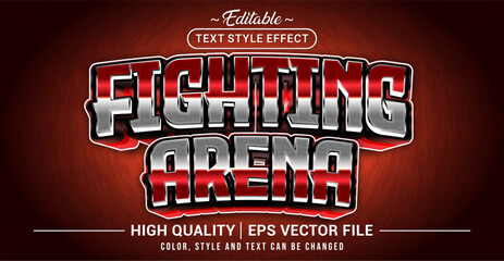 Fototapete - Editable text style effect - Fighting Arena text style theme. Vector text style illustration template.