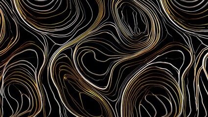 Poster - Abstract Gold and Silver Swirls Elegant Texture Background