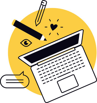 Laptop design graphic vector illustration creative work technology business art modern drawing idea concept vector art illustration