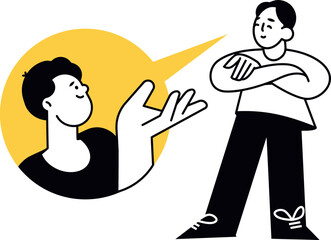 Poster - Cartoon people communication discussion conversation talking speech bubble illustration design art vector art illustration