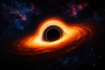 Wall Mural - mesmerizing cosmic scene of a supermassive black hole surrounded by a swirling accretion disk of sup