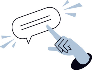 Poster - Communication chat message conversation dialogue hand finger pointing click select interface design icon vector vector art illustration