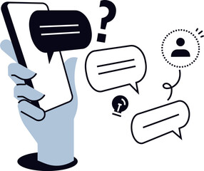 Poster - Mobile communication chat message smartphone conversation bubble network connection digital talk discuss vector art illustration