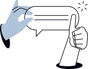 Poster - Hand gesture communication like thumbs up agreement and pinch for detail illustration vector design vector art illustration