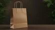 © yash - Blank Eco-Friendly Kraft Paper Shopping Bag on Wooden Table