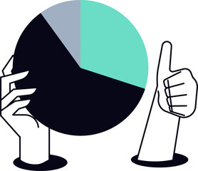 Poster - Pie chart data analysis business statistics report graph diagram information infographic presentation success vector art illustration