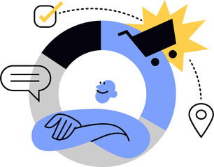 Poster - Optimize business process automation workflow efficiency solutions and strategy management system tool vector art illustration