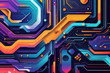 Poster - Abstract Technology Background with Innovative Vector Design and Layered Graphics