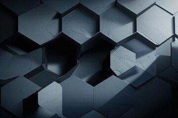 Poster - Shadowy Hexagonal Tessellation Uniting Digital Structures with Modern Tech Vision