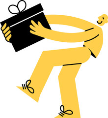 Aufkleber - Yellow conductor illustration music orchestra band leader baton art design graphic style vector image art vector art illustration