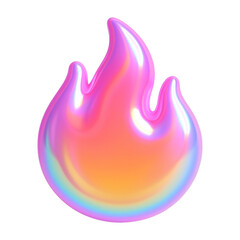 Wall Mural - png vibrant holographic flame illustration.