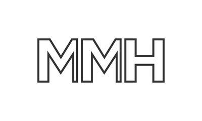 Poster - MMH logo design template with strong and modern bold text. Initial based vector logotype featuring simple and minimal typography. Trendy company identity.