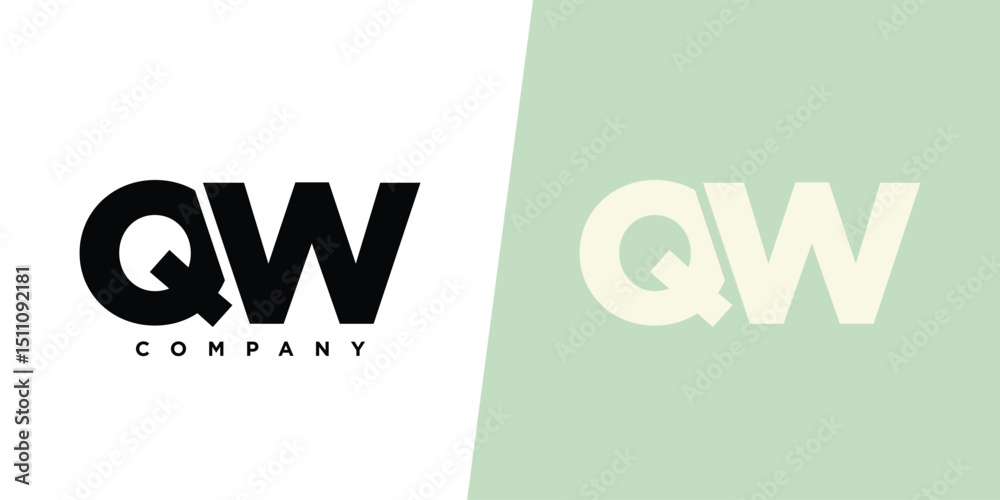 Letter Q and W, QW logo design template. Minimal monogram initial based ...