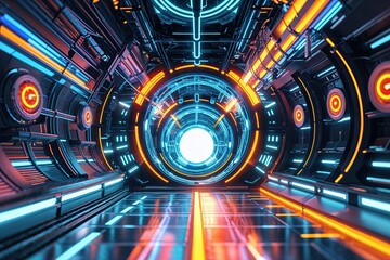 Poster - Futuristic Technology Abstract Background with Dynamic Graphic Design and Vivid Visuals