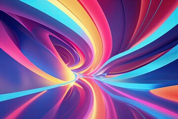 Poster - Surreal Abstract Animation Concept with Dynamic Colors and Curvature