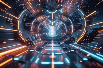 Poster - Immersive Abstract Design Featuring Tech Particles Backdrop