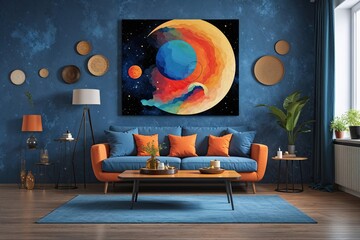 Poster - Avant-garde Abstraction in a Cosmic Canvas Design