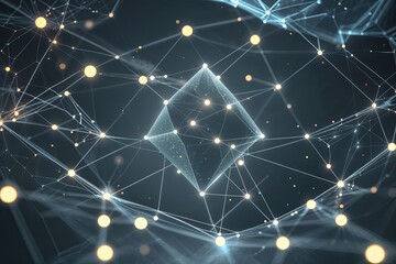 Poster - Futuristic Abstract Digital Background with Glowing Grey Plexus Geometric Points and Lines in Big Data Network