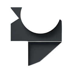 Poster - Abstract geometric design with dark shapes and white space for modern art prints and wall decor ideas