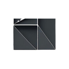 Fototapete - Abstract modern geometric design black and white shape square triangle contemporary art graphic illustration