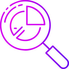 Poster - Magnifying glass analyzing pie chart data insights business analytics