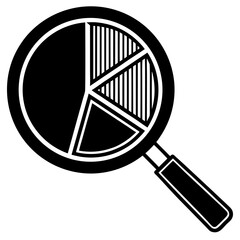 Poster - Magnifying glass analyzing pie chart data business statistics