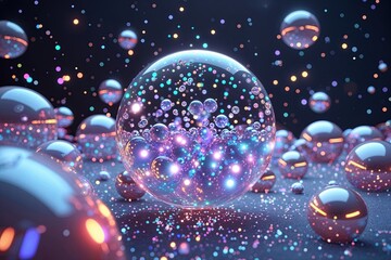 Poster - Innovative Online Platform Showcasing Iridescent Particles and Advanced Digital Communication Channels