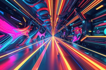 Poster - Dynamic Colorful Abstract Technology Design with Fluid Motion Effects