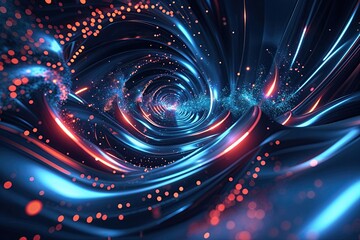 Poster - Futuristic Sleek Digital Wave Design with Dynamic Particles and Smooth Animation