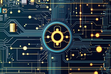 Poster - Innovative Electronic Circuit Design with Modern Lines Dots and Patterns