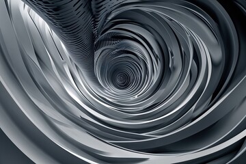 Poster - Contemporary Grey Halftone Spiral Technology Design Background