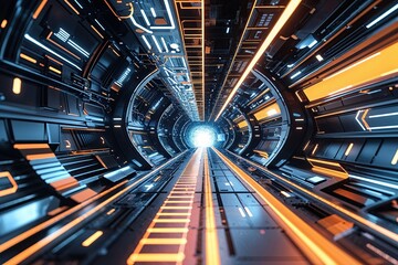 Poster - Futuristic Technology Abstract Background with Dynamic Graphics and Design Elements