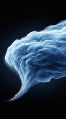Poster - captivating blue cloudscape against black backdrop. ideal for representing innovation, technology, d