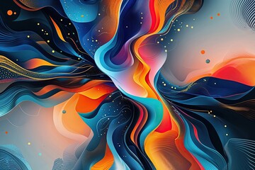Poster - Dynamic Abstract Technology Background Featuring Artistic Patterns for Enhanced Engagement