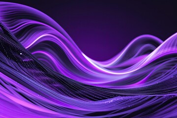 Poster - Sophisticated Digital Wave Motion Background with Purple Light for Corporate Branding and Geometric Innovation