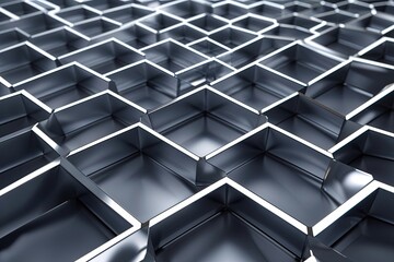 Poster - Luminous Hexagonal Steel Texture for Contemporary Metal Design