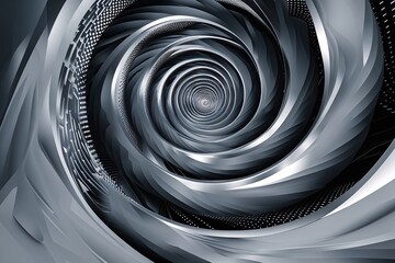 Poster - Contemporary Grey Halftone Spiral Technology Background Design