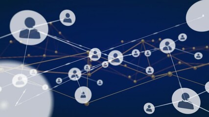 Fototapete - On network loading white user icon materializing expanding connections visualizing data flow