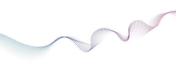 Leinwandbilder - Flowing Dot Wave halftone gradient pattern on transparent background	
