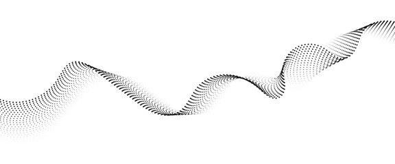 Leinwandbilder - Flowing Dot Wave halftone gradient pattern on transparent background	
