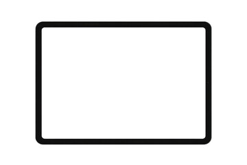 Poster - Black digital tablet displaying transparent checkered pattern, perfect for design mockups and graphic presentations