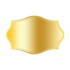Poster - Gold frame label. Vector elegant shape. Glossy curved contour. Smooth shiny border.